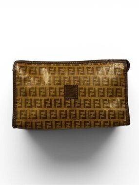 FENDI Crystal Zucca Large Clutch / Pouch Vintage